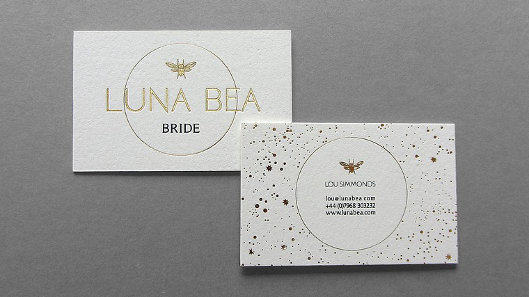 foil deboss duplex business card Luna Bea