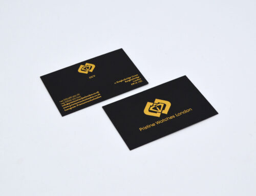 Gold Foiled Business Cards on Black