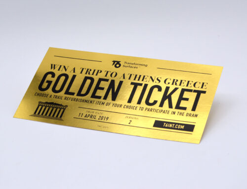 Metalic Golden Ticket Promotional Flyer