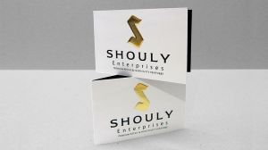 Embossed Gold Foil Folded Business card Shouly Enterprises