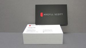 Business card matt laminated Redgrave Search - Argyll Scott