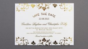 Gold foil Save the date Card
