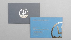 duplex silver foil business card Super Yatch Security