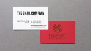 Business card gold foil matt laminated 400gsm silk The snail company