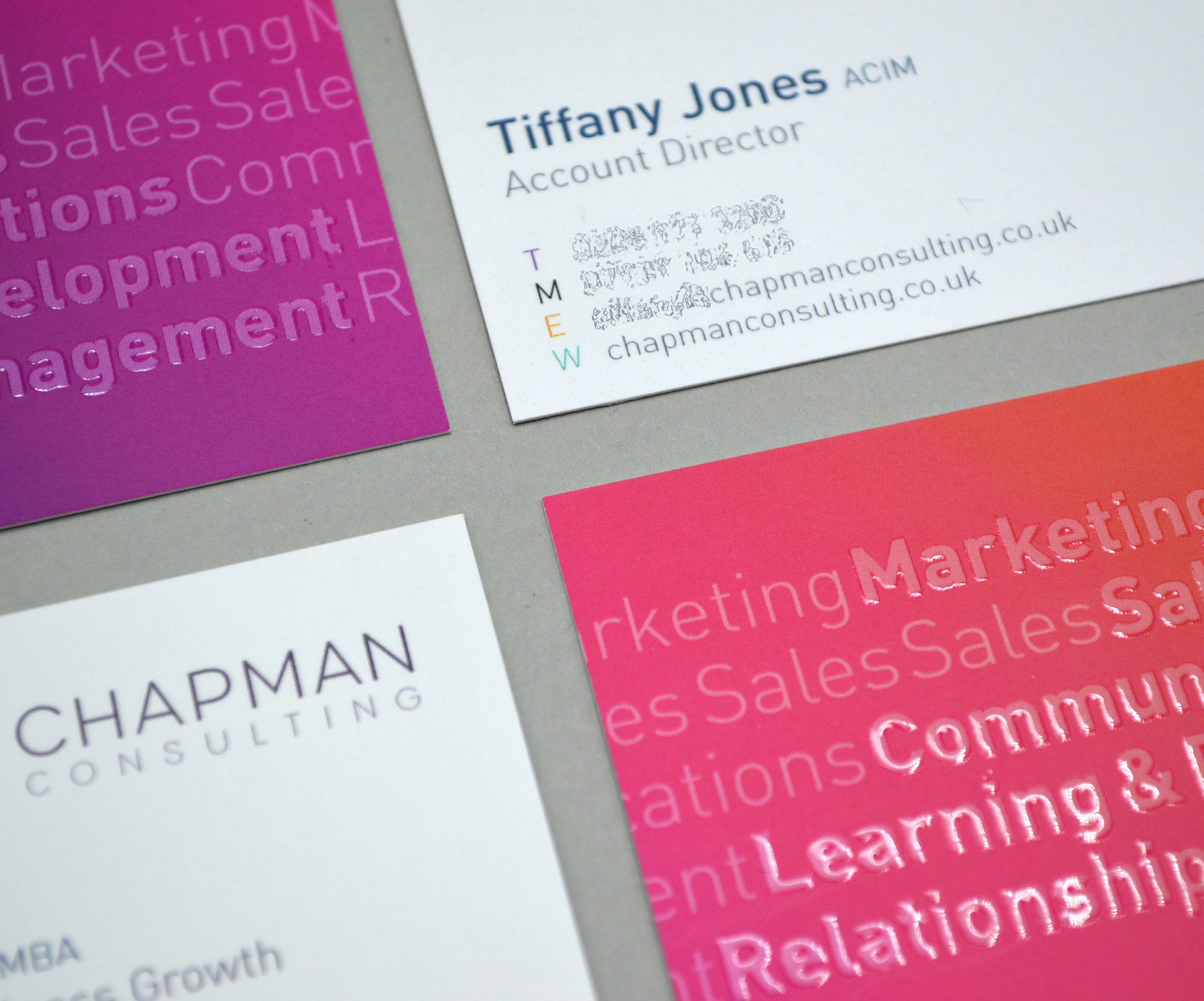 Multicoloured Business Cards with Spot UV